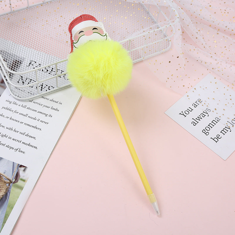 Wholesale Christmas Plastic Plush Cartoon Ballpoint Pen